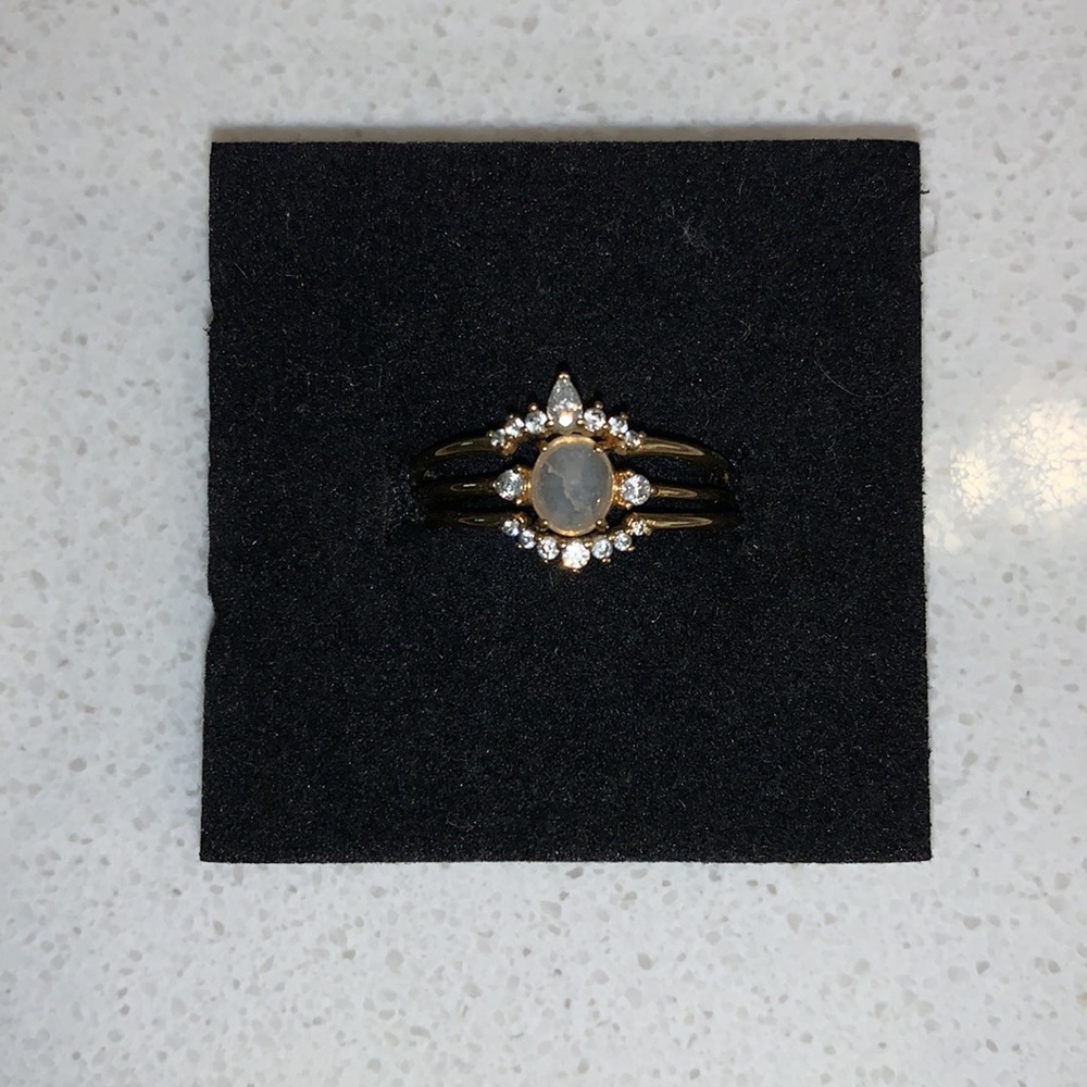Size 8 - TAI JEWELRY - Stackable Crown Ring Set - White - Picture 12 of 15